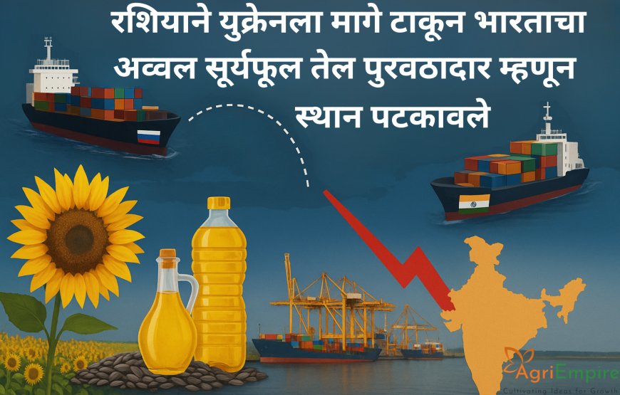 रशियाने युक्रेनला मागे टाकून भारताचा अव्वल सूर्यफूल तेल पुरवठादार म्हणून स्थान पटकावले
