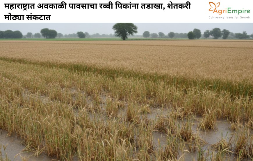 महाराष्ट्रात अवकाळी पावसाचा रब्बी पिकांना तडाखा, शेतकरी मोठ्या संकटात