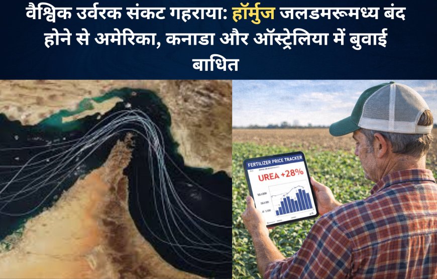 वैश्विक उर्वरक संकट गहराया: हॉर्मुज जलडमरूमध्य बंद होने से अमेरिका, कनाडा और ऑस्ट्रेलिया में बुवाई बाधित