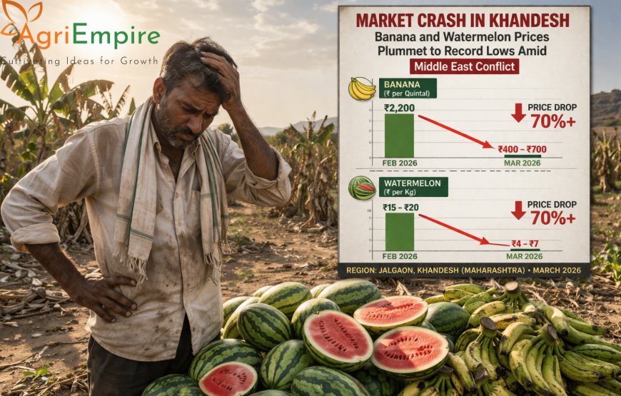 Market Crash in Khandesh: Banana and Watermelon Prices Plummet to Record Lows Amid Middle East Conflict