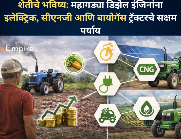 शेतीचे भविष्य: महागड्या डिझेल इंजिनांना इलेक्ट्रिक, सीएनजी आणि बायोगॅस ट्रॅक्टरचे सक्षम पर्याय