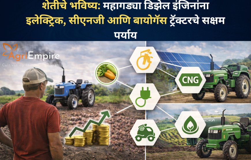 शेतीचे भविष्य: महागड्या डिझेल इंजिनांना इलेक्ट्रिक, सीएनजी आणि बायोगॅस ट्रॅक्टरचे सक्षम पर्याय