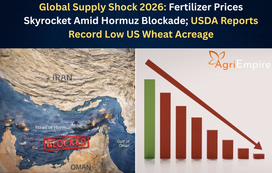 Global Supply Shock 2026: Fertilizer Prices Skyrocket Amid Hormuz Blockade; USDA Reports Record Low US Wheat Acreage
